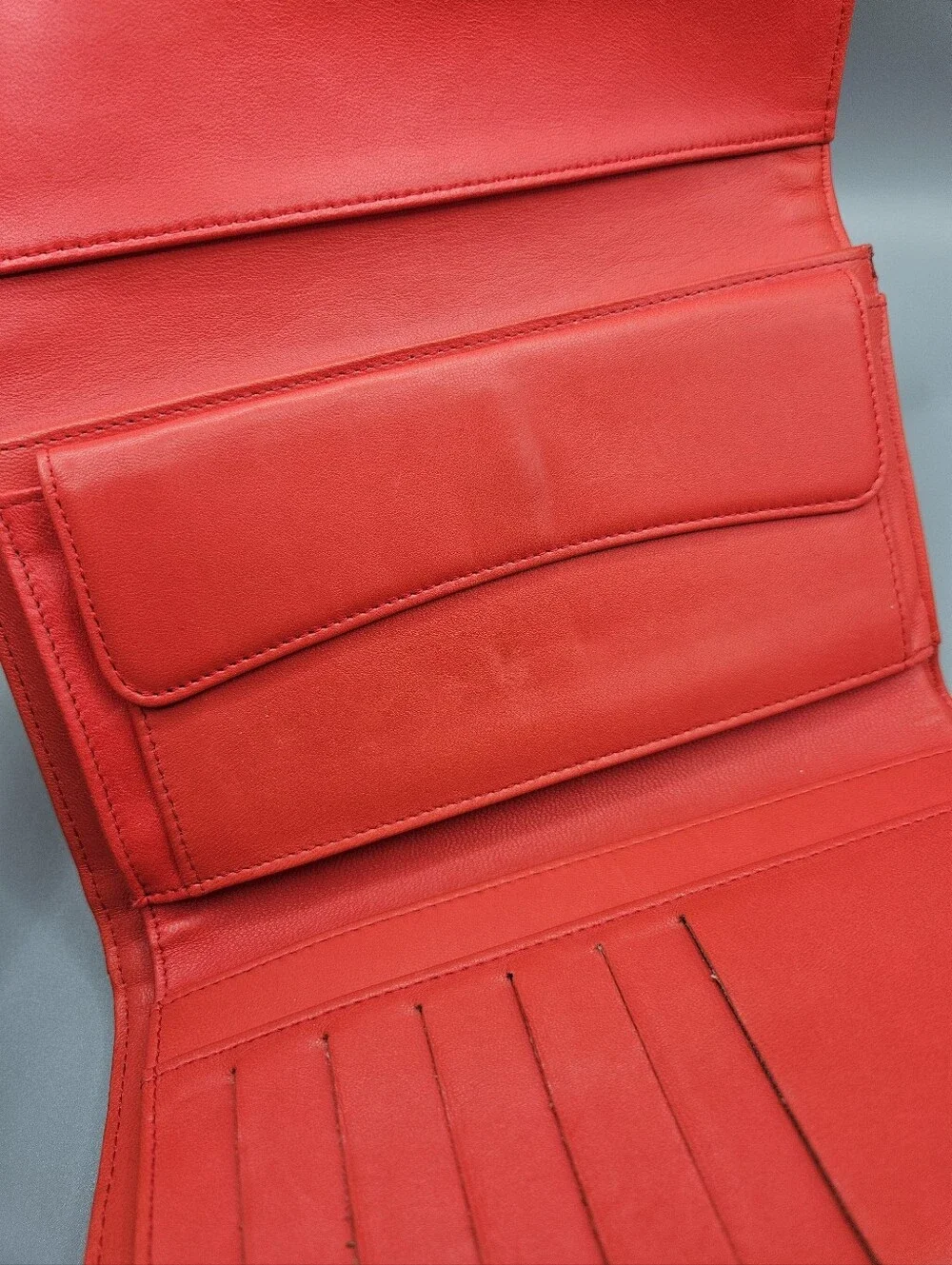 🌺Chanel Authentic Quilted Perforated Coral Red Leather Wallet/Clutch🌺